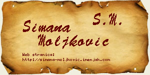 Simana Moljković vizit kartica